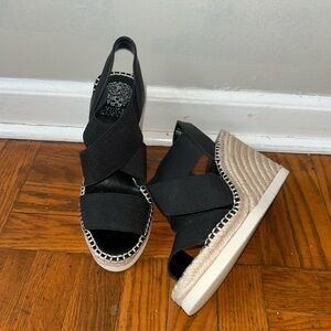 Black Espadrille Wedge Sandals